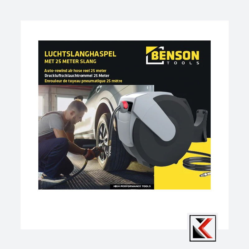 Luchtslanghaspel Benson 25 meter