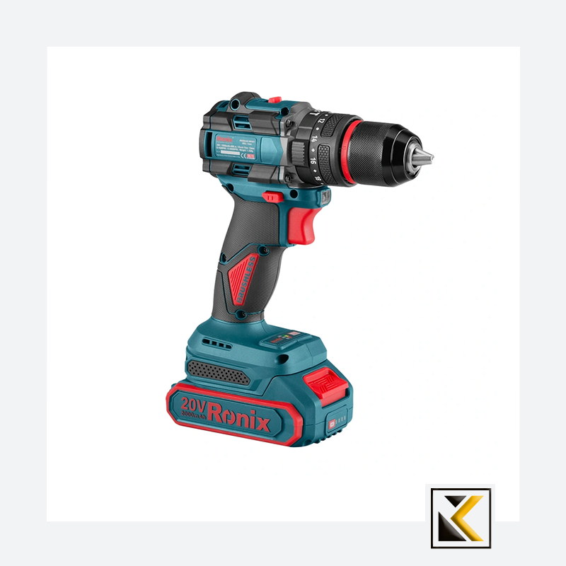 Ronix 20V draadloze 2-delige combiset (klopboormachine en mini-haakse slijper)