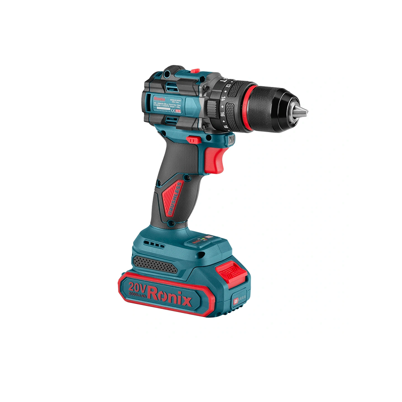 Ronix 20V draadloze 2-delige combiset (klopboormachine en mini-haakse slijper)