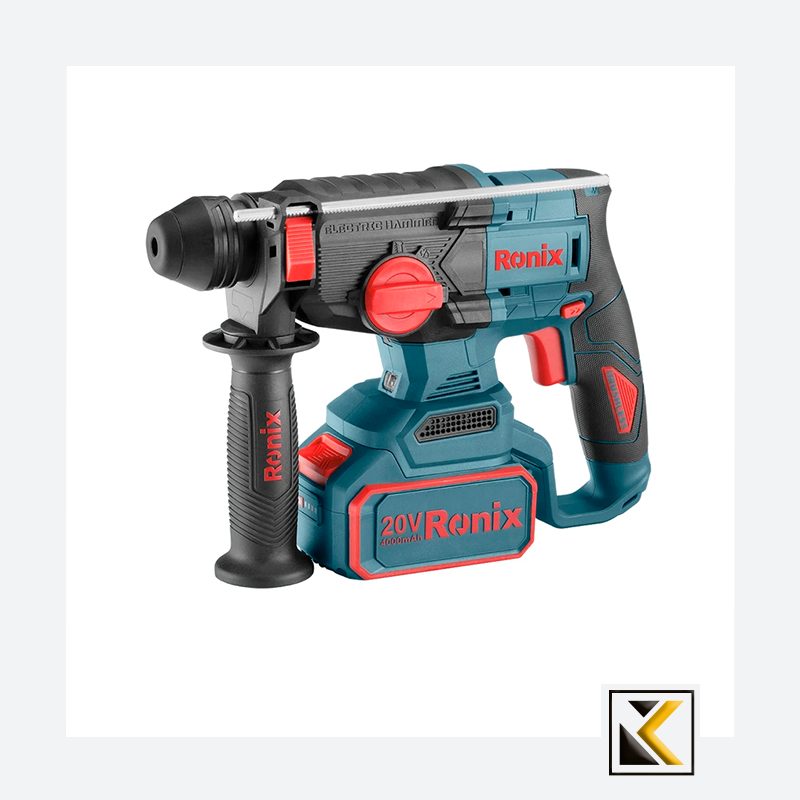 Ronix 20V draadloze 3-delige combiset (klopboormachine, roterende hamer en mini-haakse slijper)