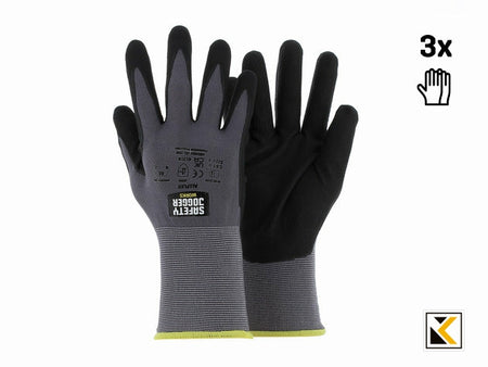 Allflex 3pack handschoen safety jogger black