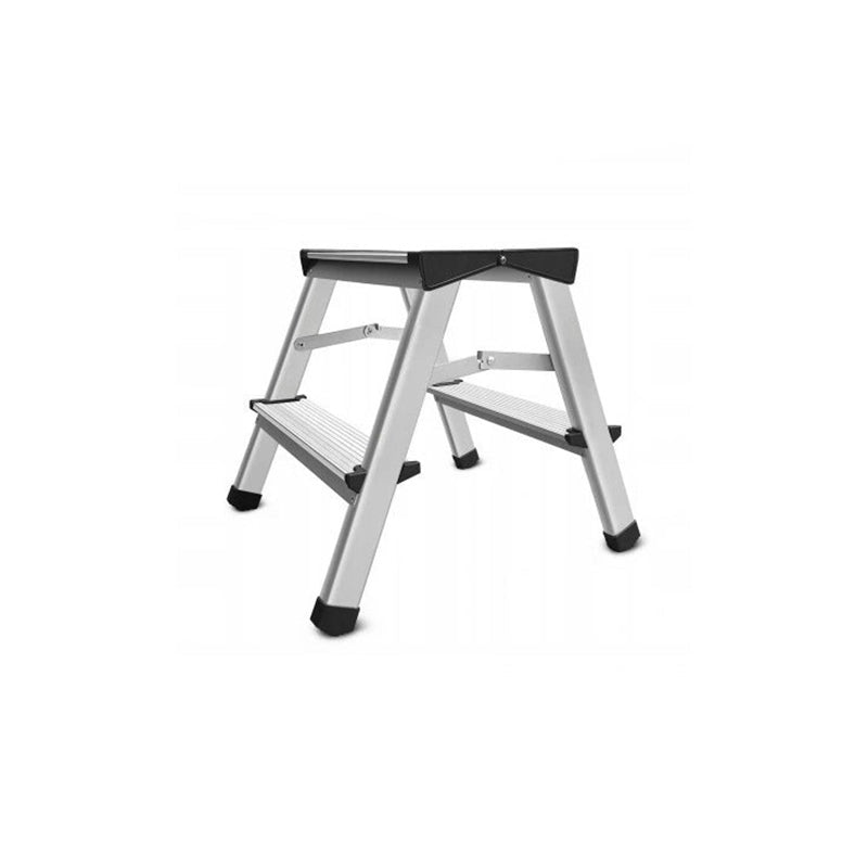 Aluminium ladder dubbelzijdig opvouwbare Trap 2x2 treden 125 Kg