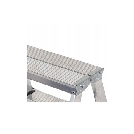 Aluminium ladder dubbelzijdig opvouwbare trap 2x3 treden 125 Kg