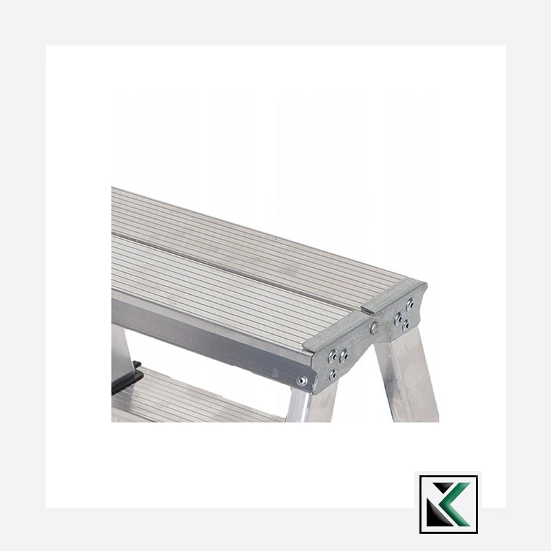 Aluminium ladder dubbelzijdig opvouwbare trap 2x4 treden 125 Kg
