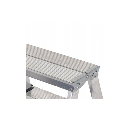 Aluminium ladder dubbelzijdig opvouwbare trap 2x4 treden 125 Kg