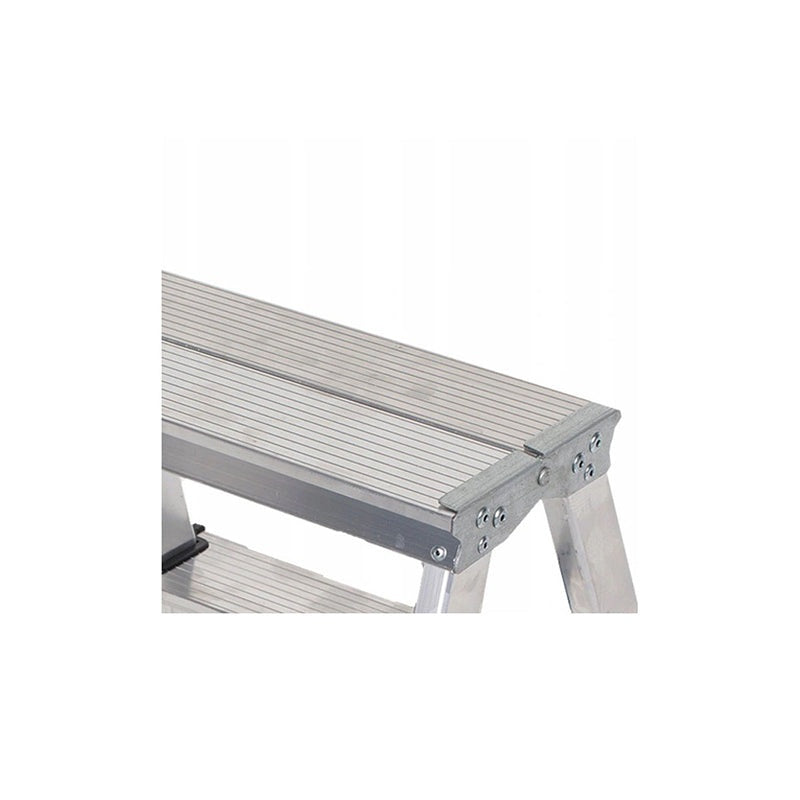 Aluminium ladder dubbelzijdig opvouwbare trap 2x4 treden 125 Kg