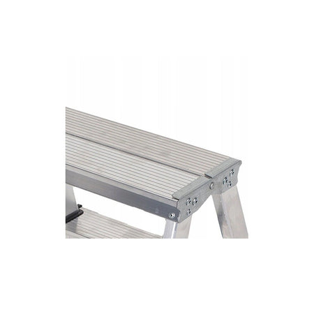 Aluminium ladder dubbelzijdig opvouwbare trap 2x7 treden 125 Kg