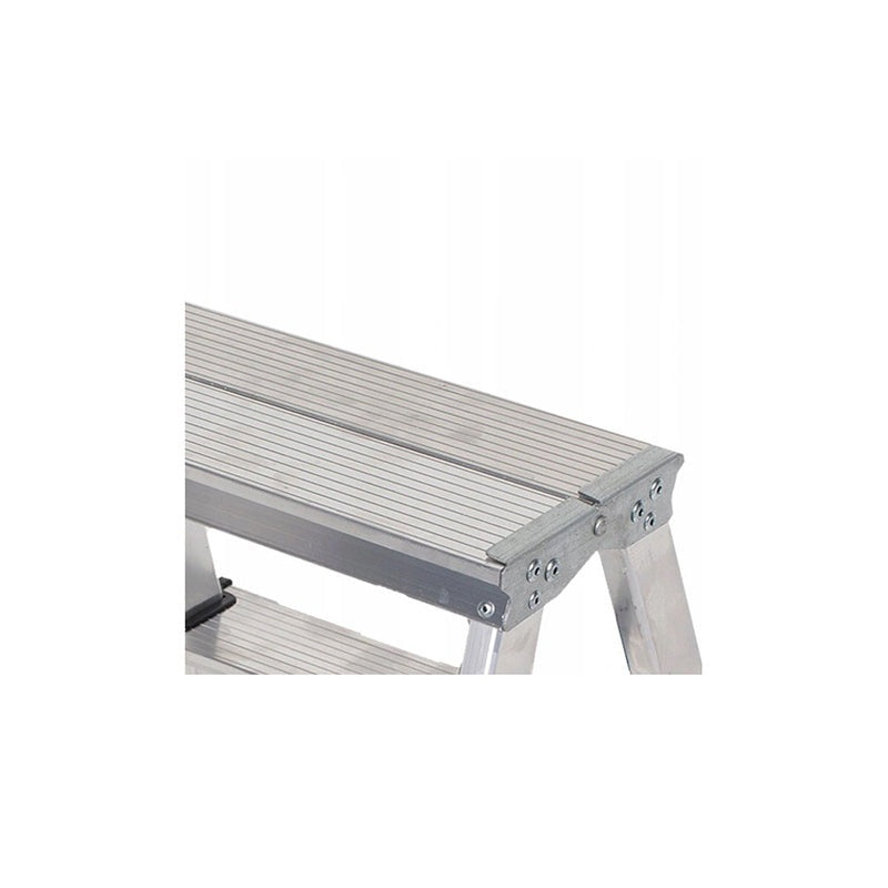 Aluminium ladder dubbelzijdig opvouwbare trap 2x7 treden 125 Kg