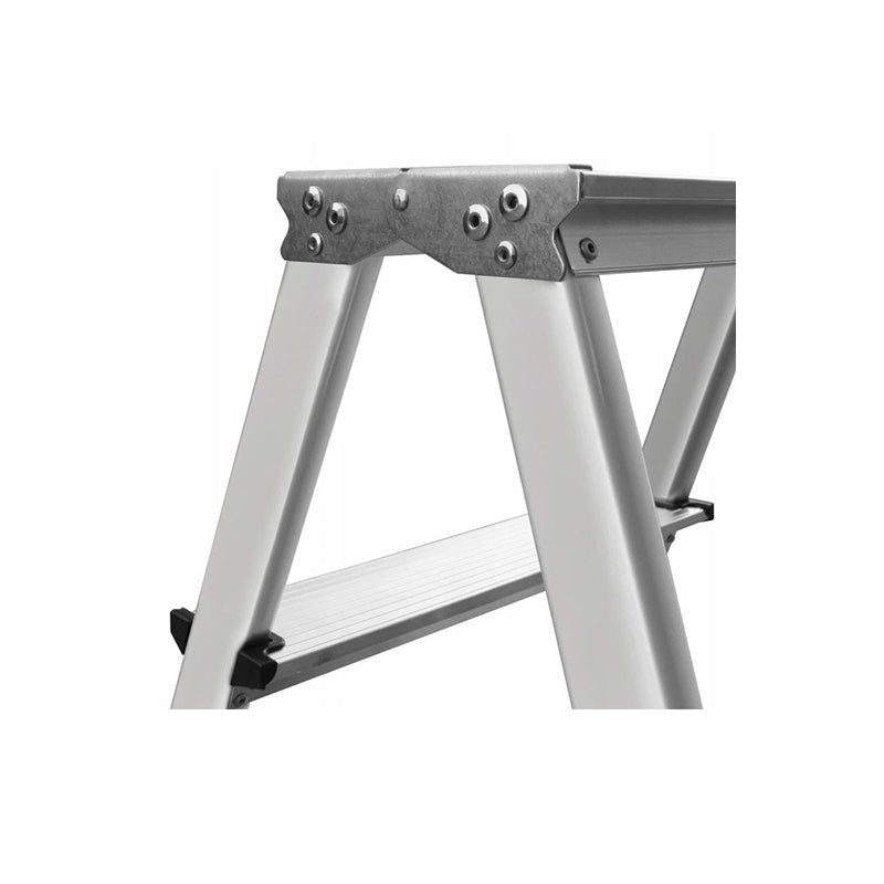 Aluminium ladder dubbelzijdig opvouwbare trap 2x7 treden 125 Kg