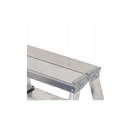 Aluminium ladder dubbelzijdig opvouwbare trap 2x8 treden 125 Kg