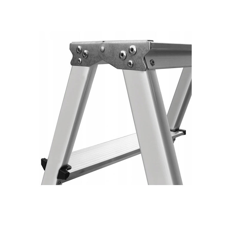Aluminium ladder dubbelzijdig opvouwbare trap 2x8 treden 125 Kg