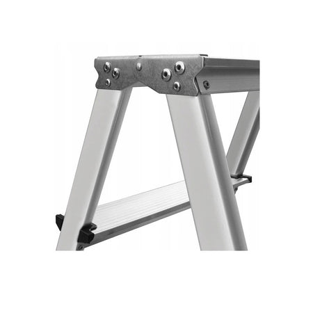 Aluminium ladder dubbelzijdig opvouwbare trap 2x8 treden 125 Kg