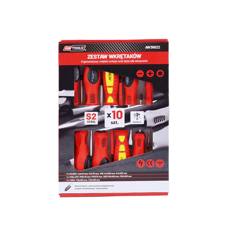 VDE geïsoleerde schroevendraaierset 4xSL+4xPH+2xTX 10 st