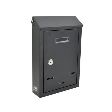 Schuine metalen muurbrievenbus 02 300x200x65mm
