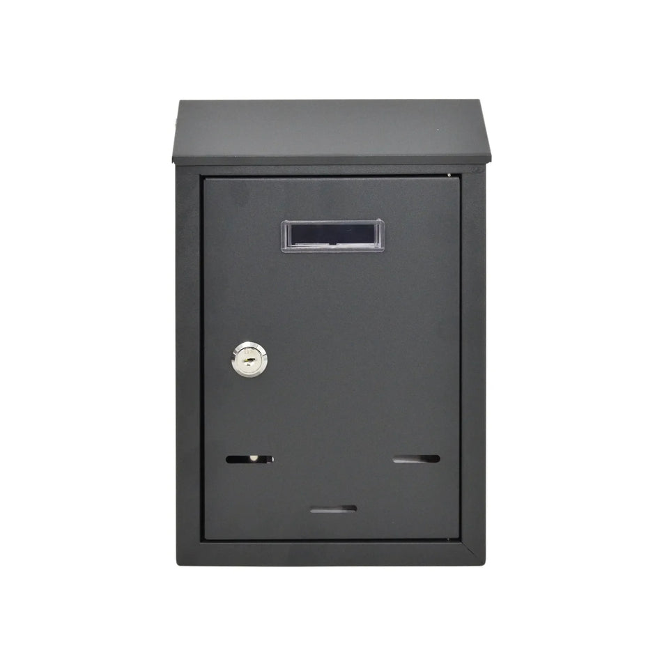 Schuine metalen muurbrievenbus 02 300x200x65mm