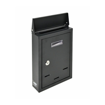 Schuine metalen muurbrievenbus 02 300x200x65mm