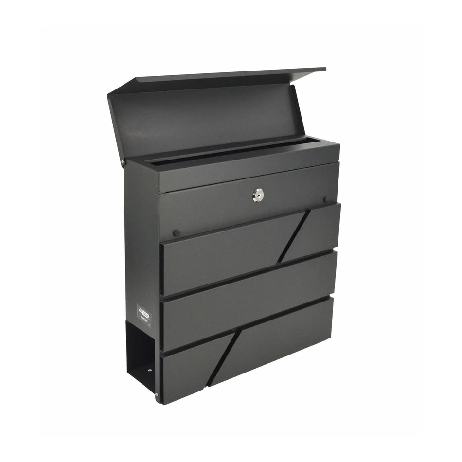 Moderne metalen brievenbus voor wandmontage 45 / 370x370x105mm