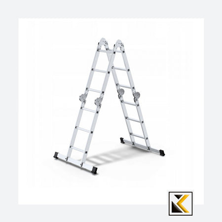 Juskys Aluminium Multi-Purpose Ladder 3.6 m Load Capacity Up to 150 kg - Hand Ladder Juskys Aluminium Multi-Purpose Ladder 3.6 m Load Capacity Up to 150 kg - Hand Ladder