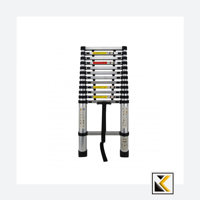 A-frame telescopische ladder, 3350 mm compacte aluminium verlengladder, multifunctionele draagbare opvouwbare camperladder, telescopische ladder voor huiswerk, trappen, binnen- en buitendaken, draagvermogen 150 kg | NL
