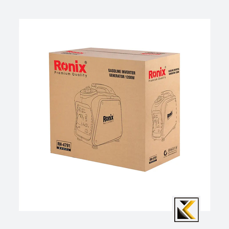 Benzine-omvormergenerator 1,2 kW-3 liter Ronix