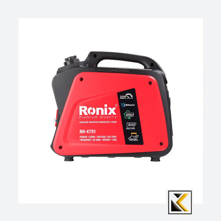 Benzine-omvormergenerator 1,2 kW-3 liter Ronix