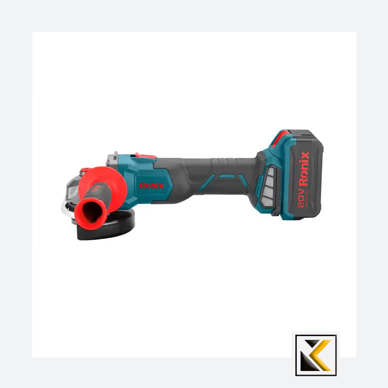 Borstelloze 20V accu mini haakse slijper 115 mm