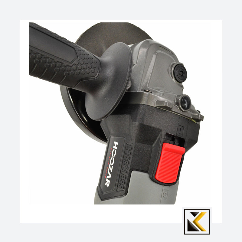 Borstelloze 18V accu haakse slijper 125mm met 1x5.0Ah accu Hoozar