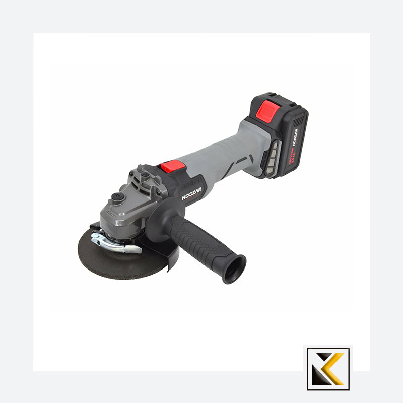 Borstelloze 18V accu haakse slijper 125mm met 1x5.0Ah accu Hoozar