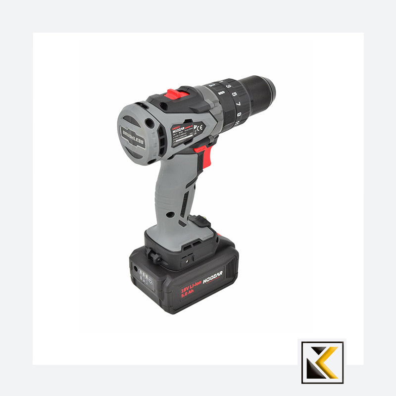 Borstelloze boor/schroefmachine 18V met 1x 5.0Ah accu Hoozar