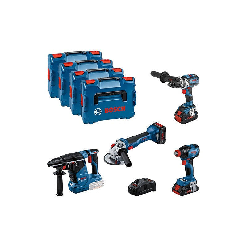 Bosch 4-delige Toolkit in L-Boxx 18V GSR GDX GWS GBH