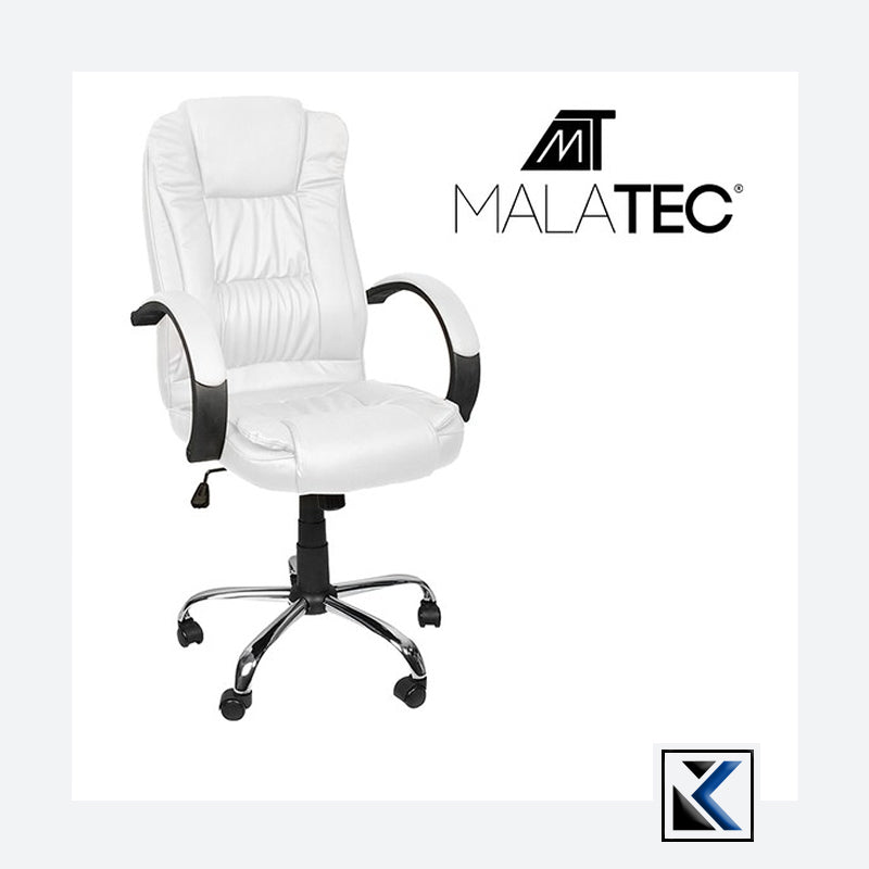 Malatec Bureaustoel 23240 - Wit - Eco-leer