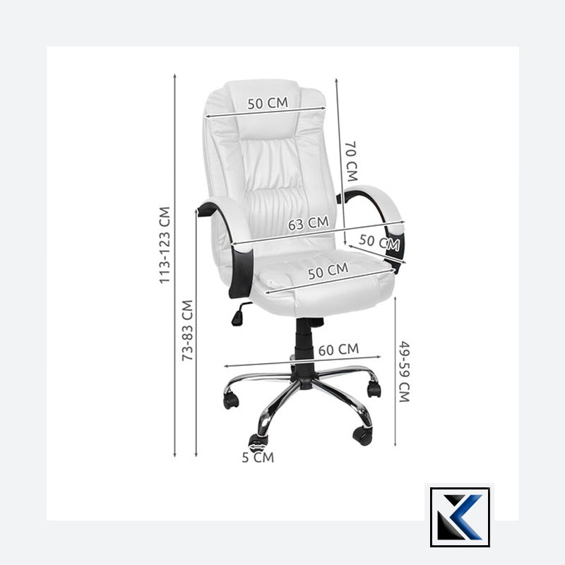 Malatec Bureaustoel 23240 - Wit - Eco-leer