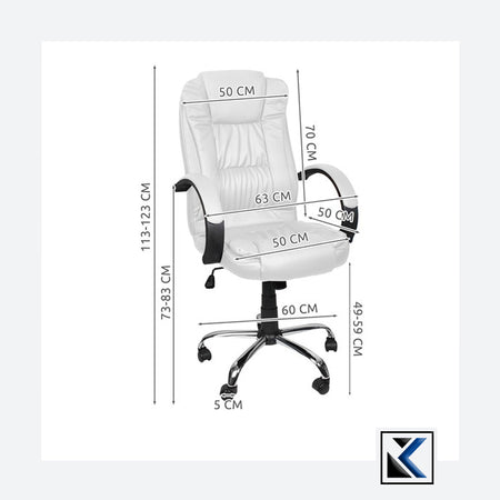Malatec Bureaustoel 23240 - Wit - Eco-leer