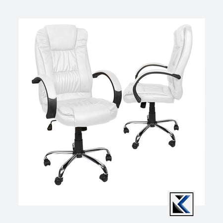 Malatec Bureaustoel 23240 - Wit - Eco-leer