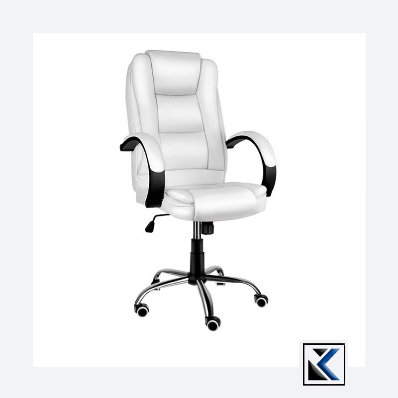 Malatec Bureaustoel 23240 - Wit - Eco-leer