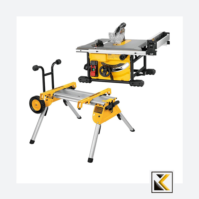 Dewalt 1850w tafelzaag DW7458 + verrijdbaar onderstel DE7400