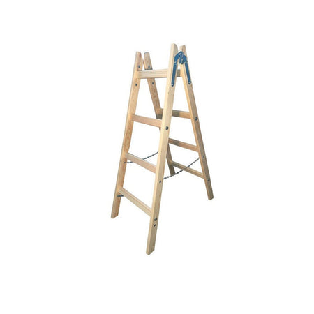 Dubbelzijdige vrijstaande houten ladder 2x4 150kg