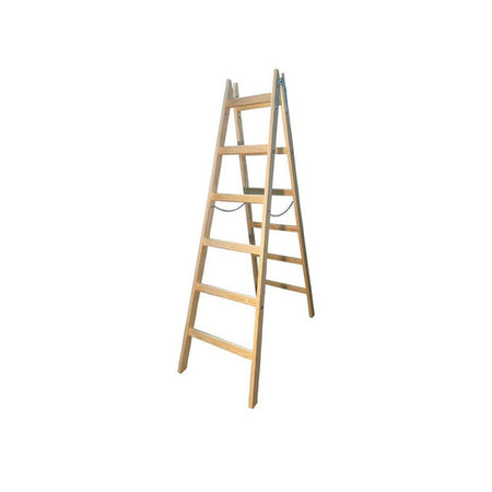 Dubbelzijdige vrijstaande houten ladder 2x6 150kg