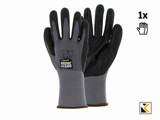 Eco allflexdot handschoen safety jogger black