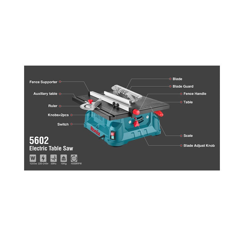 Elektrische tafelzaag Ronix 1200W-210 mm 5602