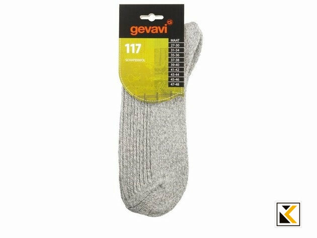 Gevavi - 117 schapenwollensok lichtgrijs light grey