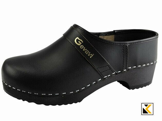 Gevavi - 900 gesloten schoenklomp hout zwart black