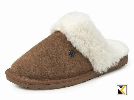 Blenzo - 1785 Damespantoffel gevoerd cognac