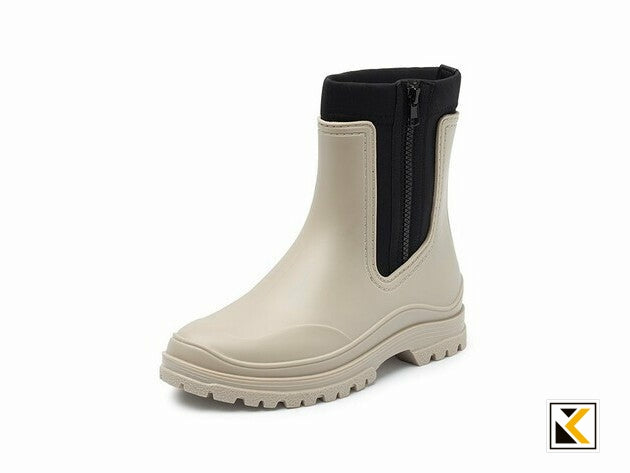 Gevavi Boots - Jill dameslaars pvc/ neopreen met rits taupe