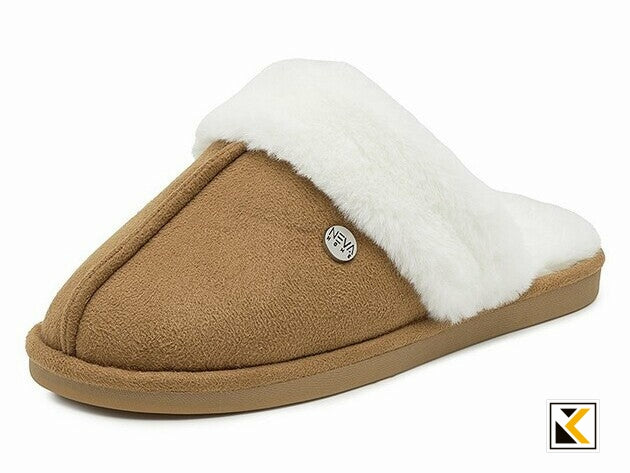 NEVA - NV41 Damespantoffel gevoerd camel