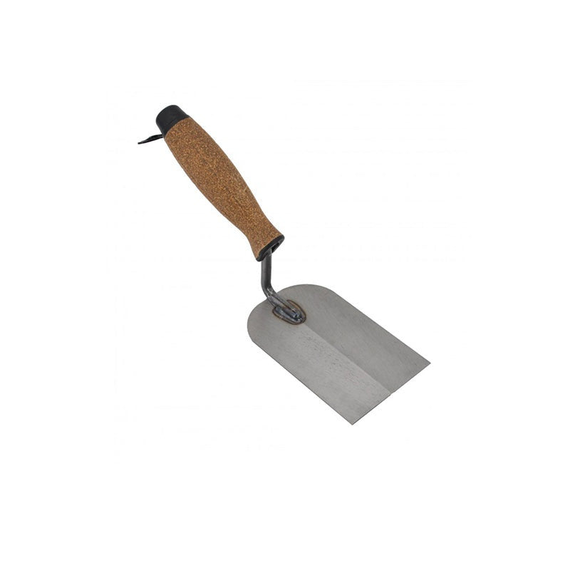 Geslepen stalen bandtroffel 120mm kurk handvat