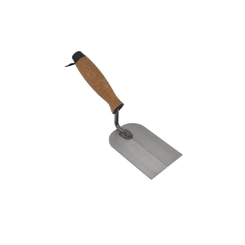Geslepen stalen bandtroffel 60mm kurk handvat