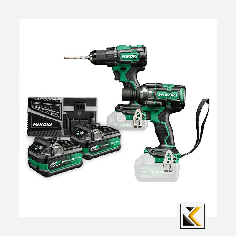 Hikoki 36V combiset (DS18DE + WR18DH)  incl. 2x 5.0 Ah accu