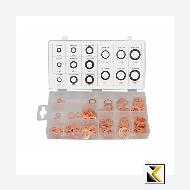 Koperen ringen 150 st.