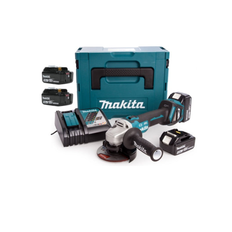 Makita haakse slijper 18V 3x5,0Ah DGA513RTJ